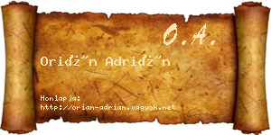Orián Adrián névjegykártya